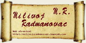 Milivoj Radmanovac vizit kartica